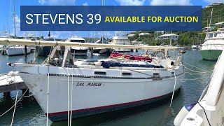 39ft Stevens 39 available for auction at HarborShopperscom [upl. by Ylrebnik]