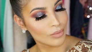 Glitter Eyeshadow New Years Eve Makeup Tutorial [upl. by Kerred]