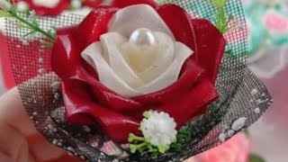 DIY Ribbon Flowers  How to make ribbon flowers  DIY Flower [upl. by Eisac]