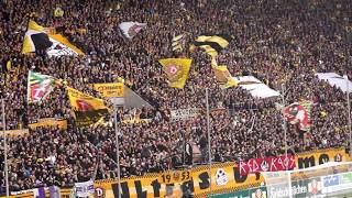 Dynamo Dresden fans chanting quotDy Dy Dy na na na mo mo moquot against Erzgebirge Aue [upl. by Nema]