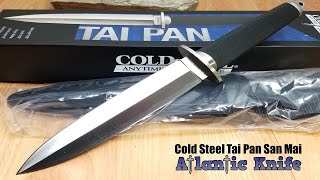 COLD STEEL TAI PAN SAN MAI BLACK HANDLE 125quot STAINLESS FIXED KNIFE 35AA [upl. by Irrok]