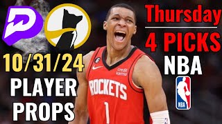 PRIZEPICKS UNDERDOG NBA THURSDAY 1031 CORE PLAYER PROPS [upl. by Aguayo]