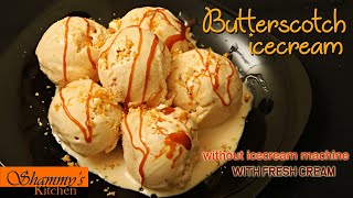 Butterscotch Icecream With fresh cream without Ice cream machineOrginal Homemade IcecreamPraline [upl. by Ybab340]