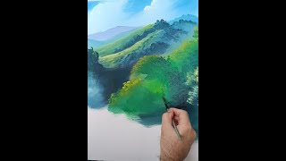 Şelale Akrilik Boya Landscape Painting [upl. by Emerej]