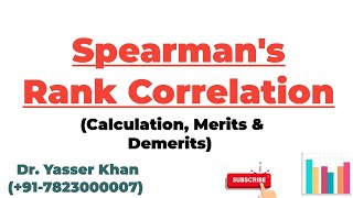 Spearmans Rank Correlation [upl. by Rhona]