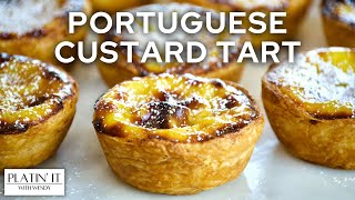 Portuguese Custard Tarts  Pastéis de Nata  Pastel de Nata  Baked Favourites [upl. by Aicekan]