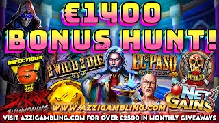 £1400 BONUS HUNT Saturday Morning Slotting🕺🎰 [upl. by Ridglea527]