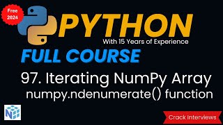 NumPy Array Iterating  NumPy ndenumerate  NumPy Tutorial in Python [upl. by Carleton]