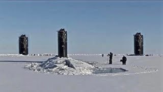 US amp UK Navy Nuclear Submarines Break Through Arctic Ice [upl. by Nnylcaj]