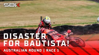 Bautista CRASHES in Race 1 💥  2024 AustralianWorldSBK 🇦🇺 [upl. by Baugh]