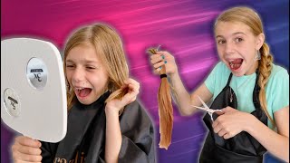 Savannah Cut Lizzy’s Hair in Savannah’s Dream Beauty Salon Funny Kids Story With Sisters [upl. by Palumbo]