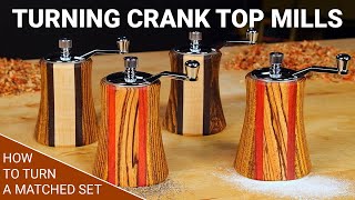 Turning a Crank Top Pepper Mill Set  StepbyStep Guide [upl. by Akenor]