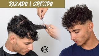 Como cortar cabello RIZADO  CRESPO de Hombre  Paso a paso [upl. by Dalis]