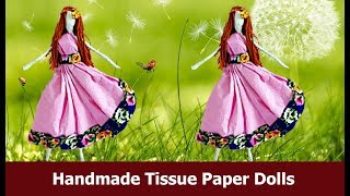 HowtomakePaperDoll Handcraft Papercraft Handmade Tissue Paper Doll Aloha Crafts [upl. by Innes523]