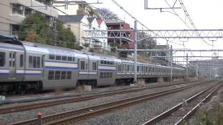 【20141225撮影】横須賀線E217系救援により30両編成で回送 [upl. by Boeke]