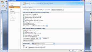 How to turn off Red and Green lines in Microsoft Word 2007 turn off spelling grammer errors [upl. by Atter]