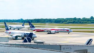 HIGH TRAFFIC Planespotting WARSAW Airport  LIVE ATC [upl. by Ecienaj]