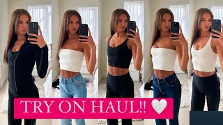 HUGE HOLLISTER TRYON HAUL Hollister amp Gilly Hicks TryOn Haul  Jeans Tops Flares Activewear… [upl. by Shawnee772]