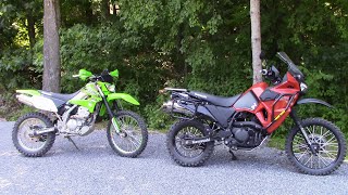 22 KLR 650 vs 21 KLX 300 timed woods loop [upl. by Coad]