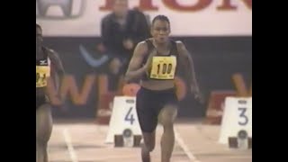 Marion Jones vs Chandra Sturrup 100m Golden Gala in Rome [upl. by Humble]