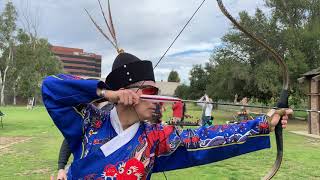 Shooting Nawalny Monolith Bow with Ming Military Style Archery [upl. by Marven]