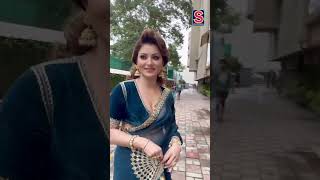 Miss Diva Urvashi Rautela Looks Gorgeous In A Blue Saree  N18S shorts viral bollywood [upl. by Bain]