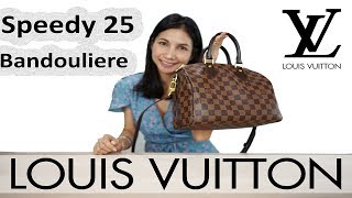 รีวิวกระเป๋าหลุยส์วิตตอง Louis Vuitton Speedy Bandouliere 25 Damier Ebene [upl. by Tnafni]