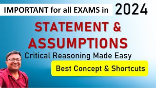 Statement amp Assumption  Tricks amp Shortcuts  Critical Reasoning  Best Concept amp Practice [upl. by Atinal]