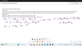 AVI  Geometria Analítica e Álgebra Linear  Unisa [upl. by Aynahs]