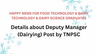 AAVIN JOB FOR FOOD TECHNOLOGISTS  TNPSC 2024  NO INTERVIEW  DEPUTY MANAGER DAIRYING DETAILS [upl. by Audley]