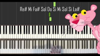 La pantera rosa piano  Piano fácil  Partitura  piano midi  Tutorial [upl. by Abramson]