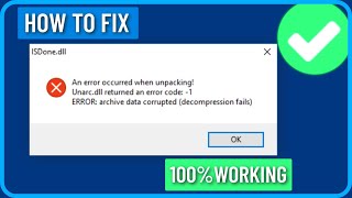 Fix an error occurred when unpacking unarcdll returned an error code 1 error archive data corrupted [upl. by Ezar]