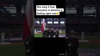 Ingrid Andress goes viral with rendition of national anthem viral trending america singer life [upl. by Phox]