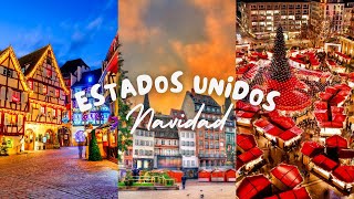 Las 10 Mejores Ciudades Navideñas en Estados Unidos [upl. by Ahsikan493]