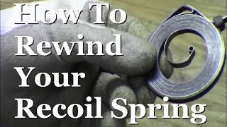 RicksDIY How To Rewind Recoil Pull Starter Spring Small Engine Coil Start [upl. by Byrd]