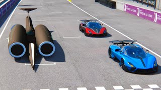 Thrust SSC vs 2022 SSC Tuatara Aggressor and Striker at Drag Race 20 KM [upl. by Akamaozu780]