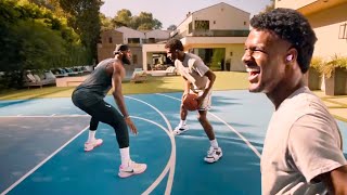 LeBron James vs Bronny James 1v1 🔥 Nike commercial [upl. by Norby710]