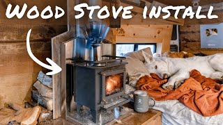 Cubic Mini WOOD STOVE in a VAN  Full Install amp Review [upl. by Farris]