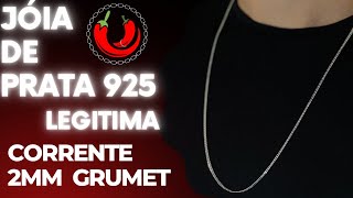 Corrente Grumet escama de peixe prata 925 legítima de 2mm 70cm escamada cordão de prata masculino [upl. by Laddie]