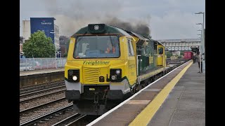 Freight trains at Eastleigh amp Westbury on 15th July 2024 [upl. by Franciscka956]