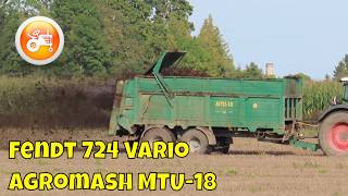 Spreading Manure 2024  Fendt 724 Vario amp Agromash MTU18 manure spreader [upl. by Felten]