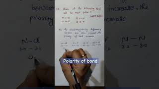 Which bond is most polar polarity 11thchemistry neet2024 iitjee2025 [upl. by Yttiy]