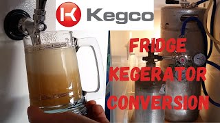 Kegco Kegerator fridge conversion kit install and review Garage beer fridge [upl. by Eniroc772]