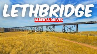 Scenic Drives Lethbridge Alberta  Downtown Area Lethbridge Viaduct Coulees 4K [upl. by Azer]