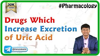 5 Drugs which increase excretion of uric acid  Chronic Gout  Neet PG  Fmge Pharmacology [upl. by Atinor383]