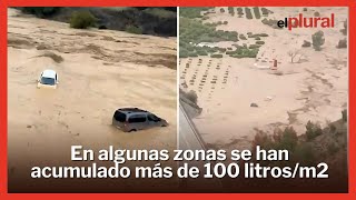 Las intensas lluvias en Málaga desbordan el río Guadalhorce [upl. by Og]