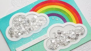 How to Create a Cloud amp Rainbow Shaker Card [upl. by Lehcyar]