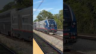 Amtrak through Flossmoor with a friendly engineer [upl. by Clarie417]