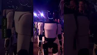 Tesla Optimus robots walk out into crowd at tonights Cybercab event [upl. by Areip724]