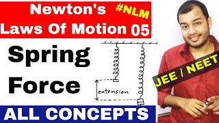 11 Chap 5  Laws Of Motion 05  Spring Force  Spring Numericals JEE mains NEET All concepts [upl. by Ku]